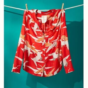Anthropologie | Colloquial Collarless Buttondown